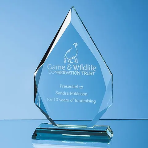Jade Glass Facetted Diamond Peak Award