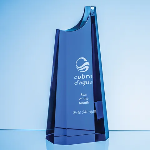 Cobalt Blue Optical Crystal Summit Award