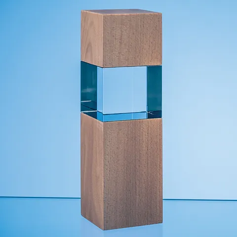 Wood & Optical Crystal Square Column Award