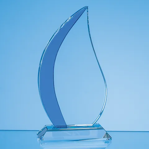 Optical Crystal Clear & Cobalt Blue Flame Award