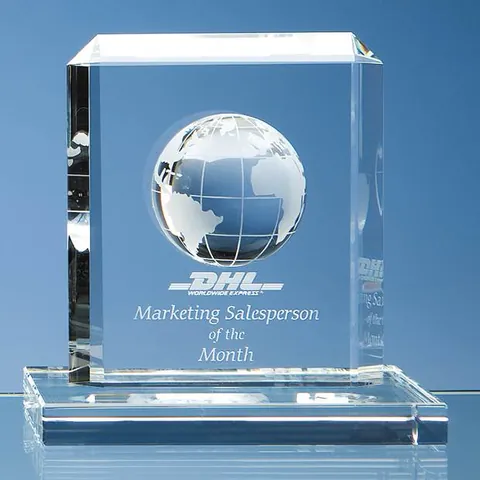 Optical Crystal Globe Rectangle Award