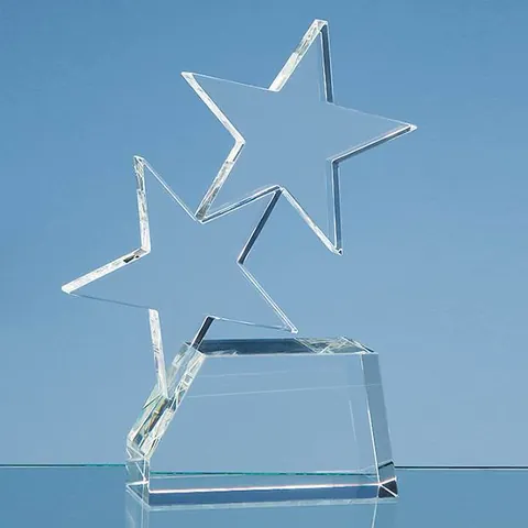 20cm Optical Crystal Double Rising Star Award