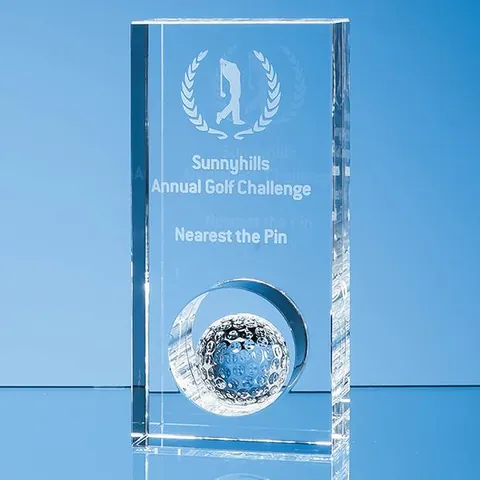 Optical Crystal Golf Ball in the Hole Award