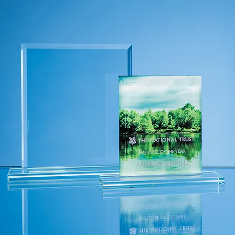 Jade Glass Bevelled Edge Rectangle Award
