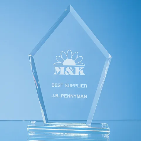 Jade Glass Bevelled Edge Diamond Award