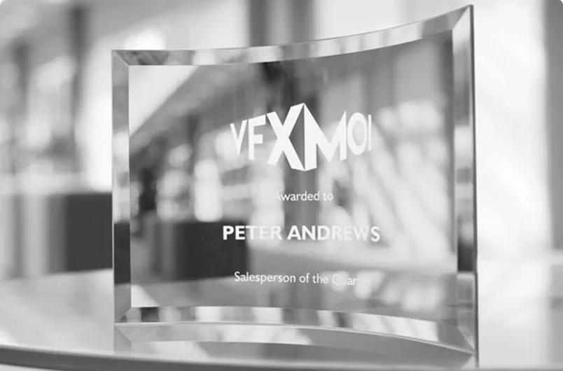 Engraved glass award
